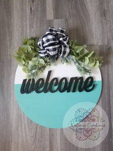 Welcome Wooden Door Hanger