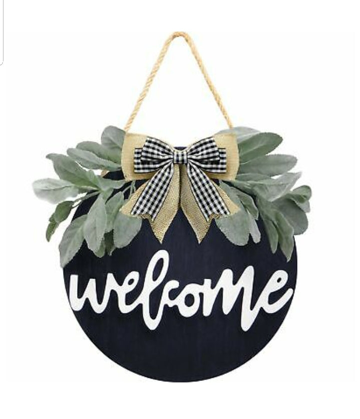 Welcome Wooden Door Hanger